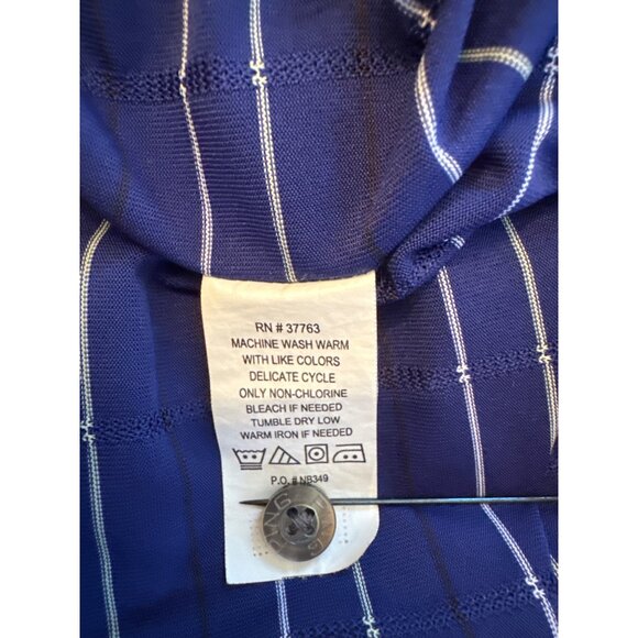Ping Collection Golf Shirt Large Blue White Striped Dry Fiber Dynamics - Picture 6 of 6